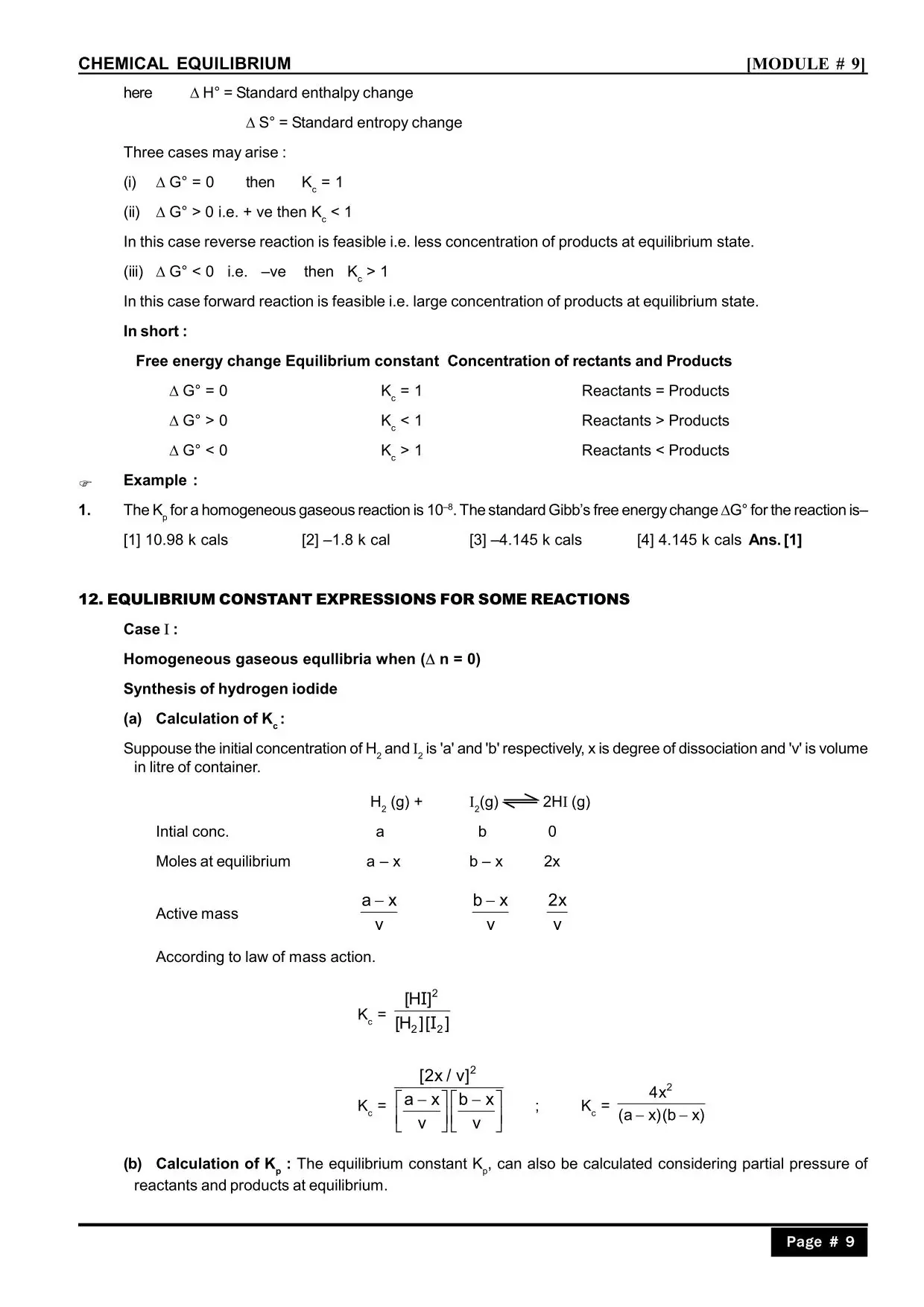 Chemical Equilibrium Class 11 Notes for IIT JEE & NEET