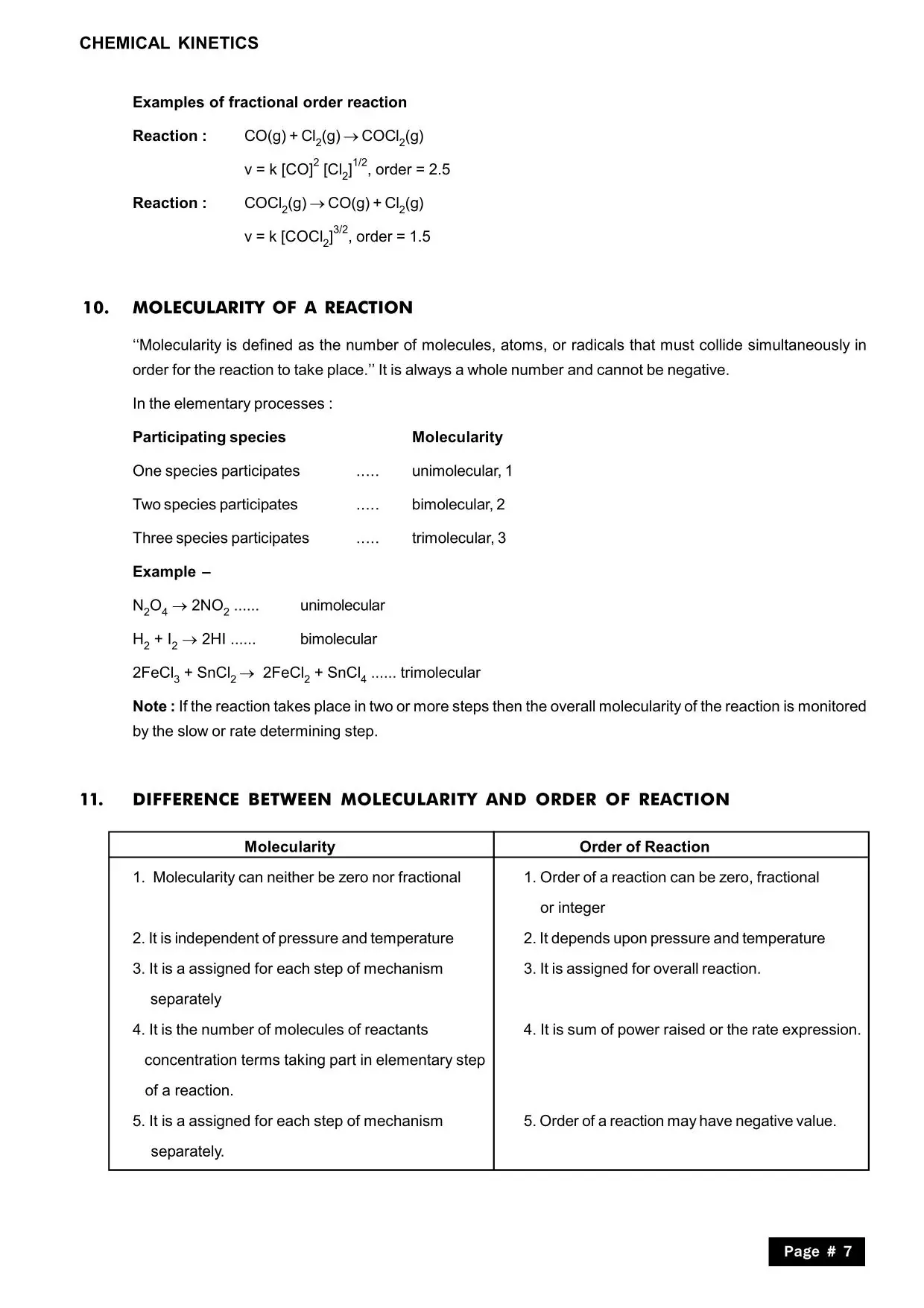 Chemical Kinetics Class 12 Notes: Molecularity