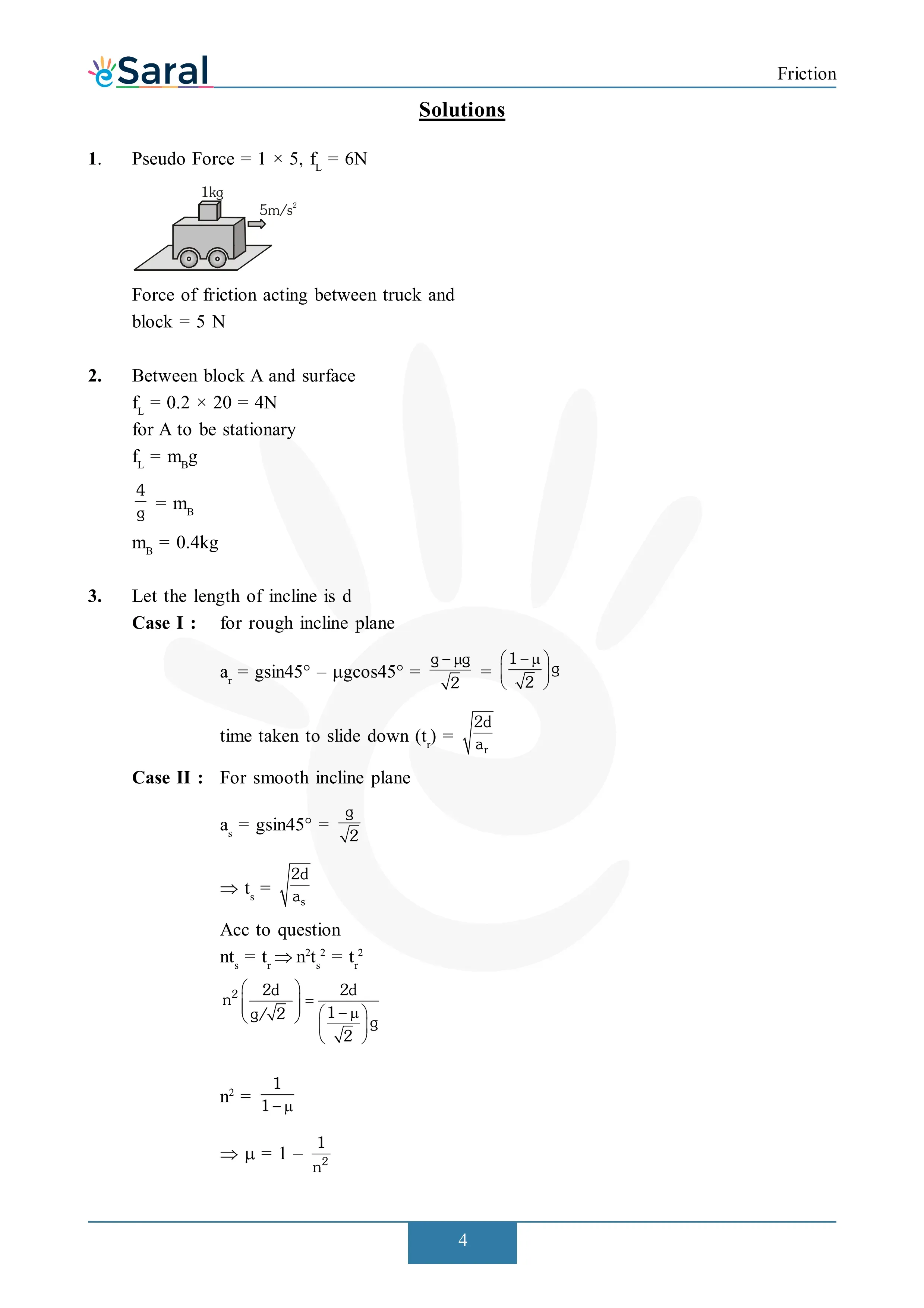 Friction NEET Previous Year Questions & Solutions