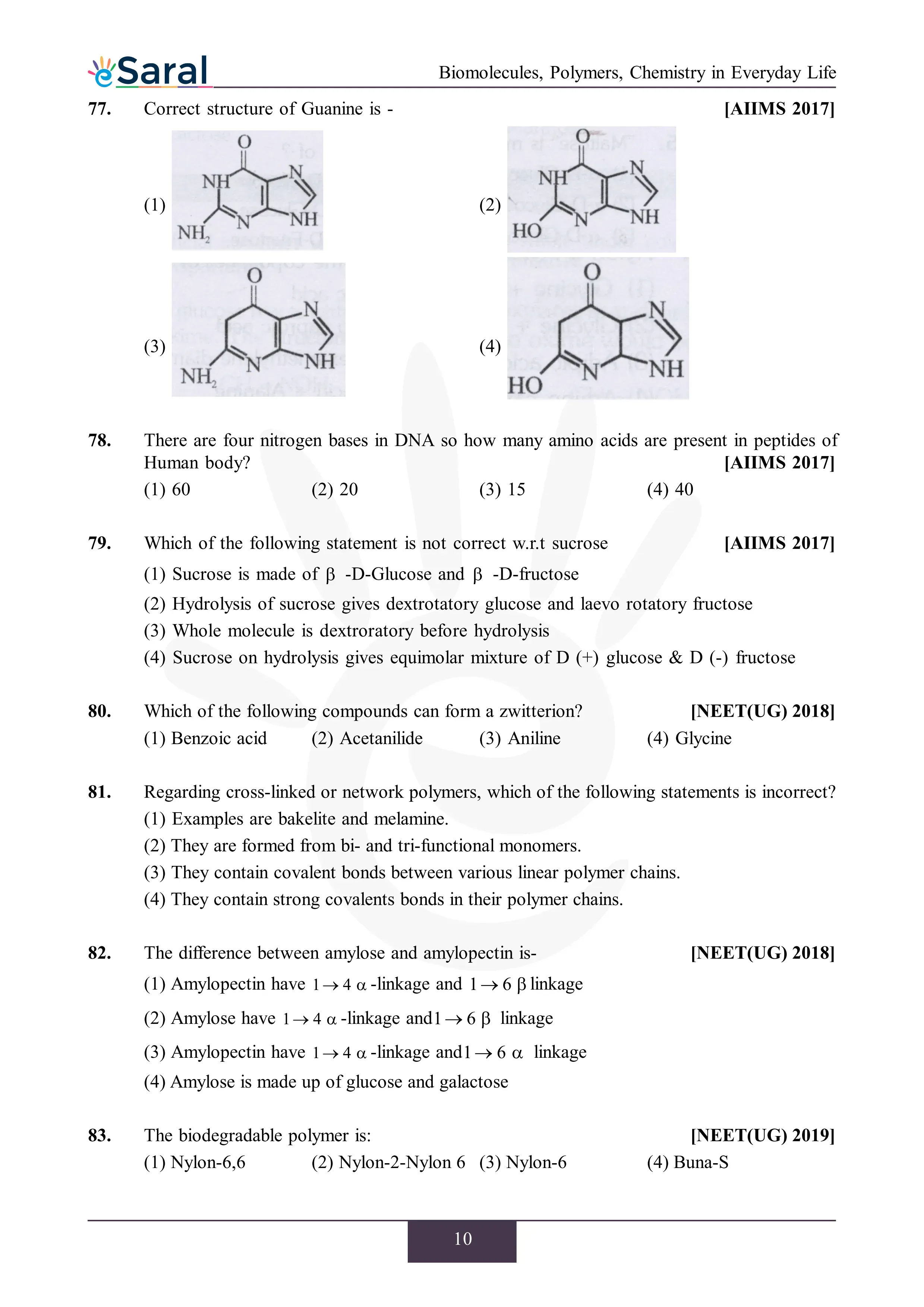 NEET Previous Year Questions