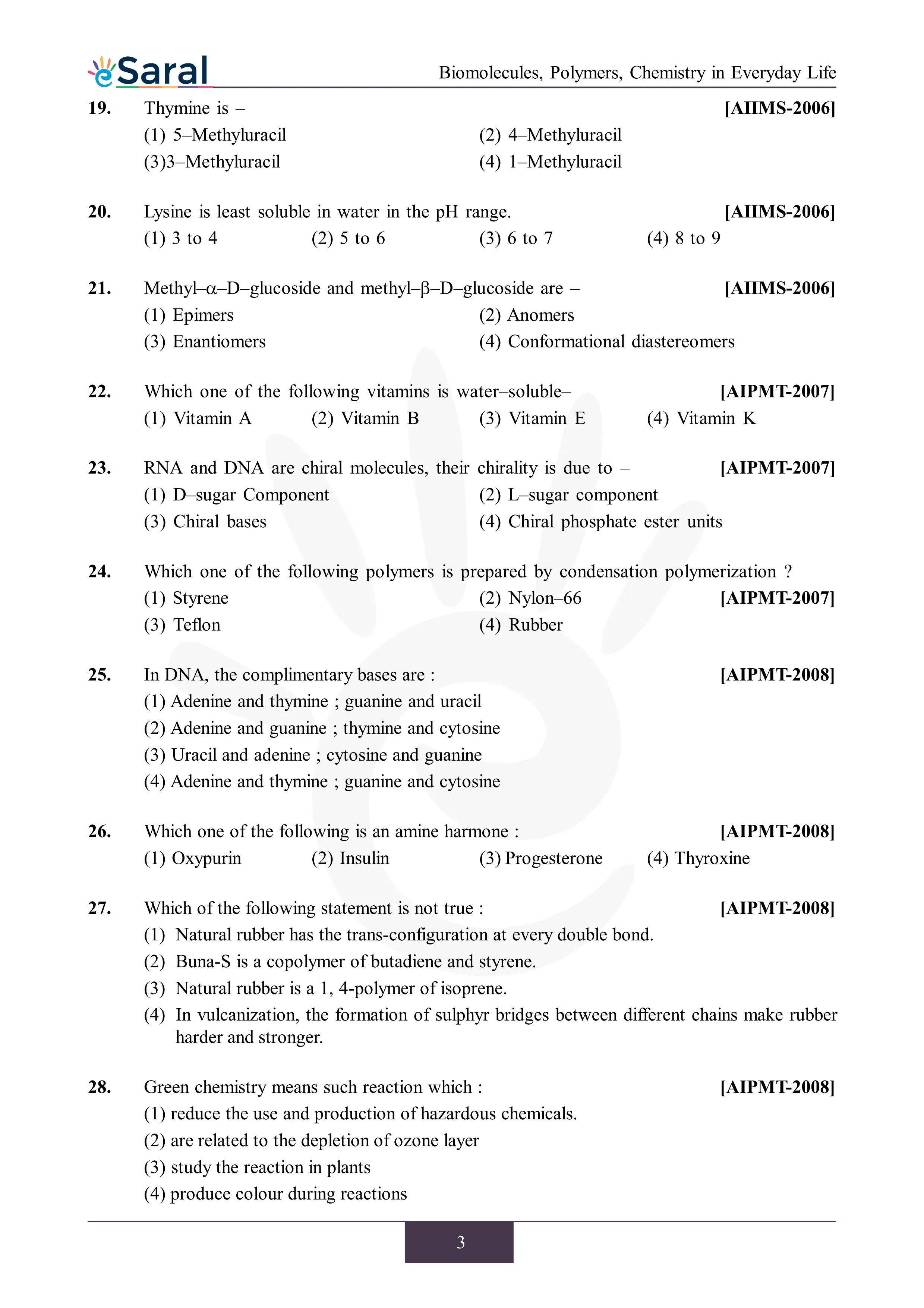 NEET Previous Year Questions