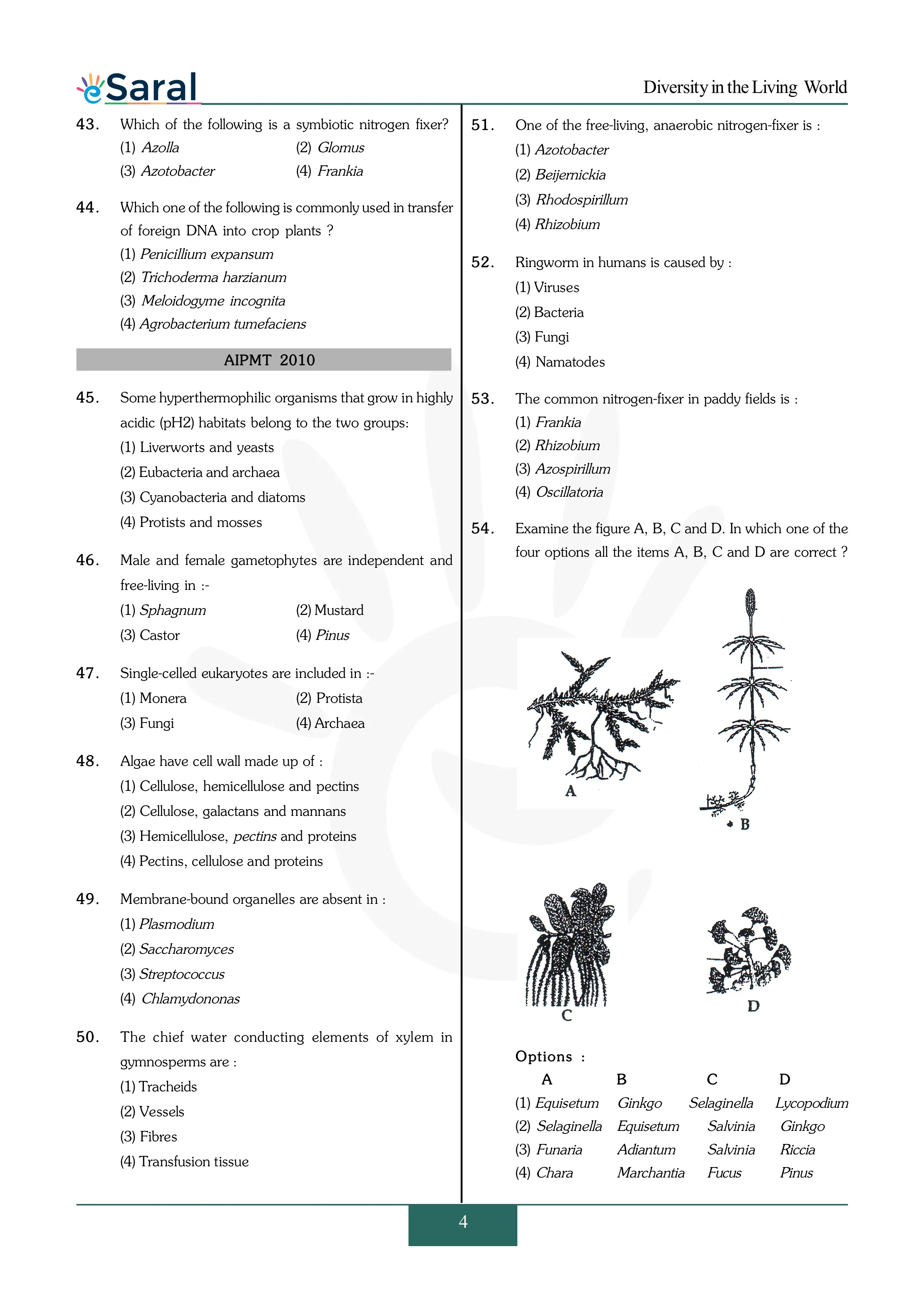 Diversity in the Living World - NEET Previous Year Questions with Complete Solutions