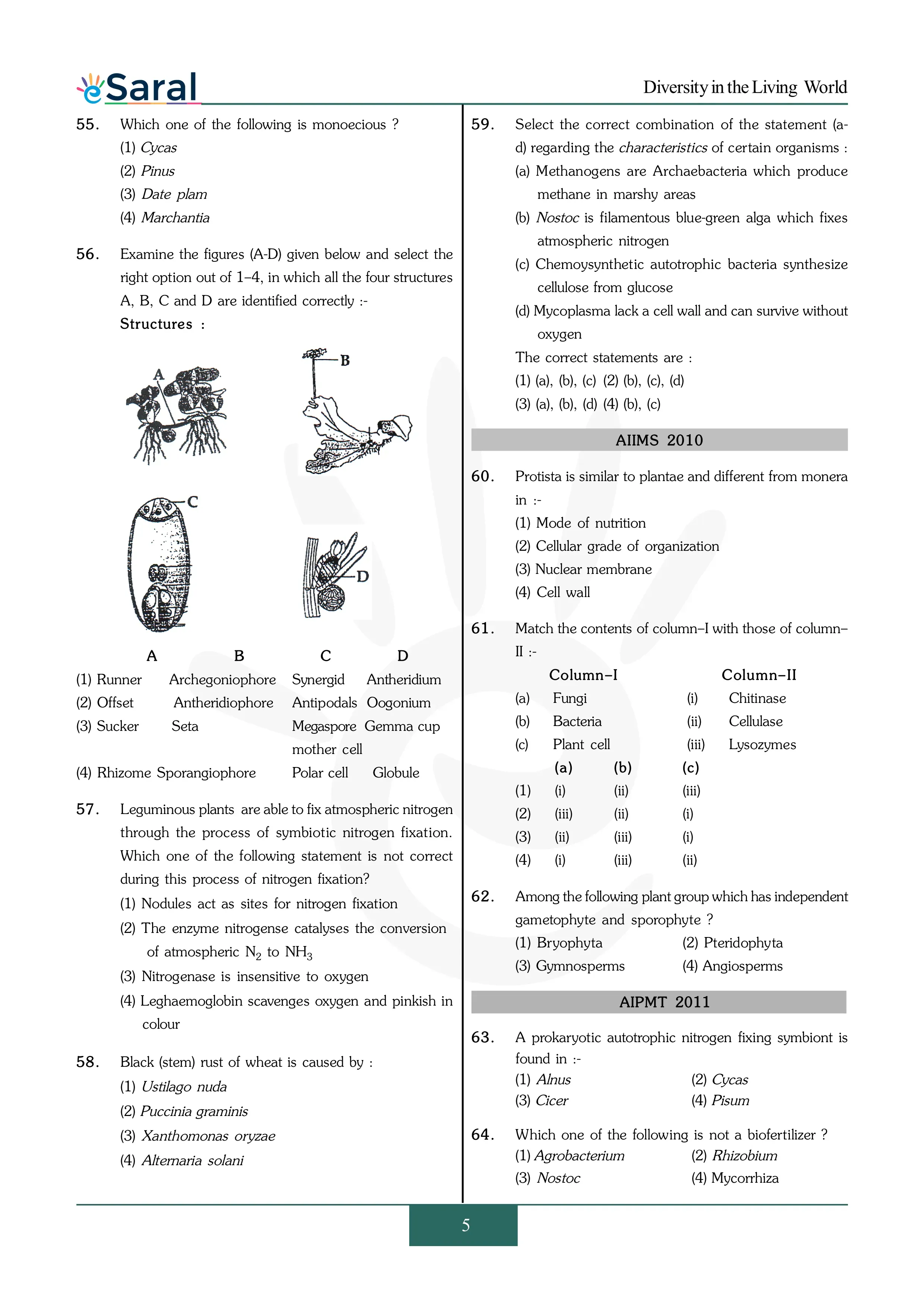 Diversity in the Living World - NEET Previous Year Questions with Complete Solutions