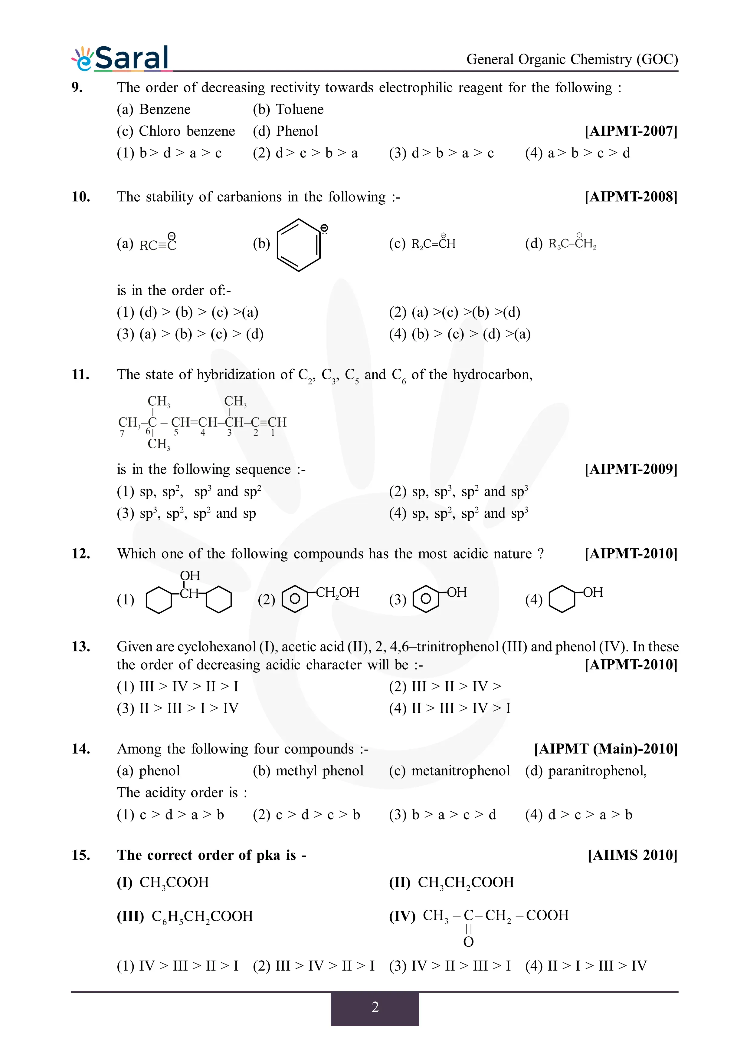 General Organic Chemistry - NEET Previous Year Questions with Complete Solutions