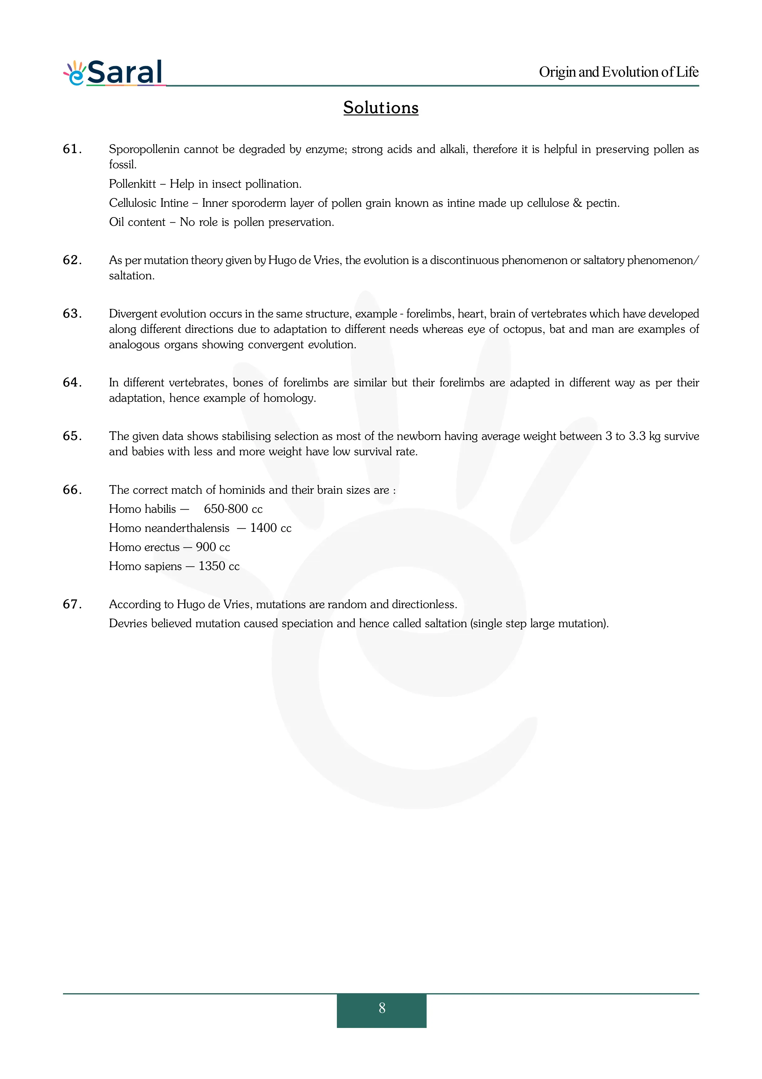 Origin and Evolution of Life - NEET Previous Year Questions with Complete Solutions