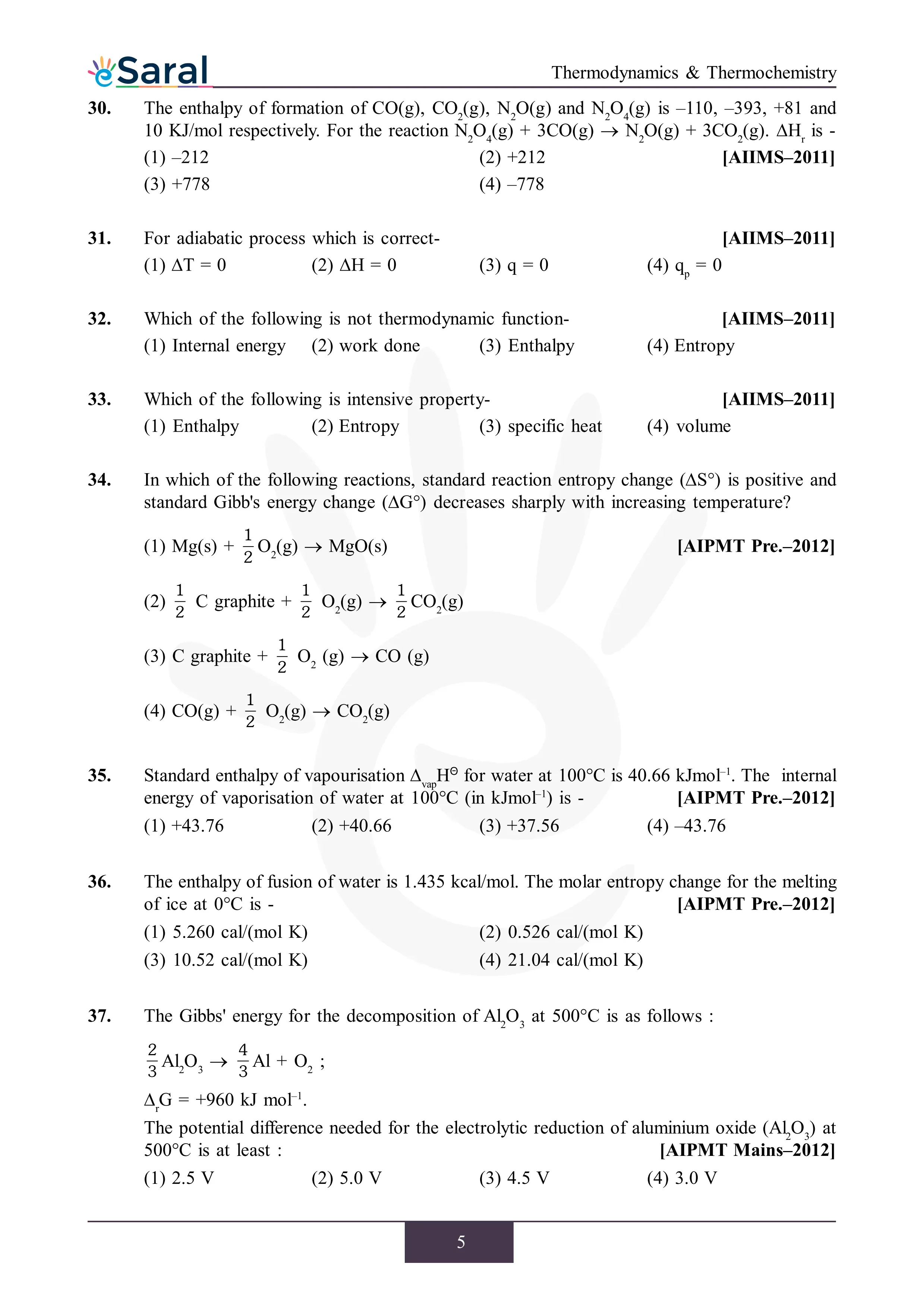 Thermodynamics PYQ