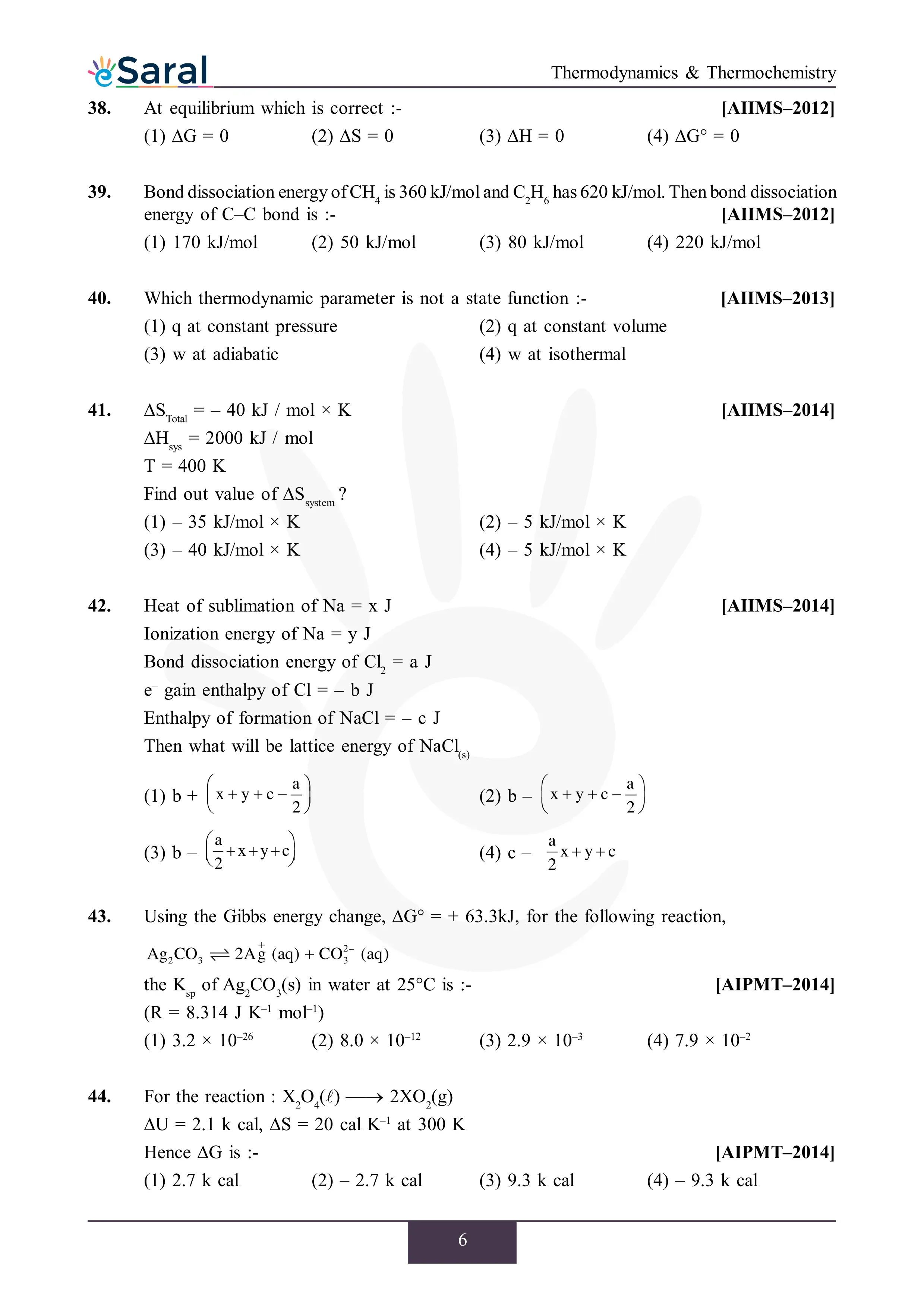 Thermodynamics PYQ