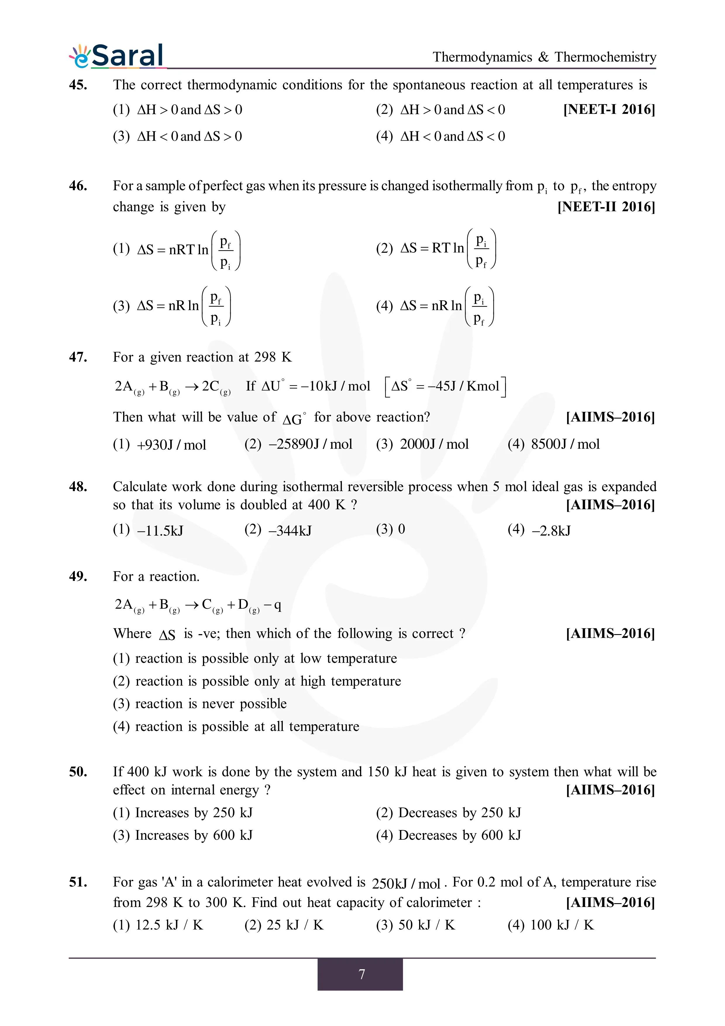 Thermodynamics PYQ