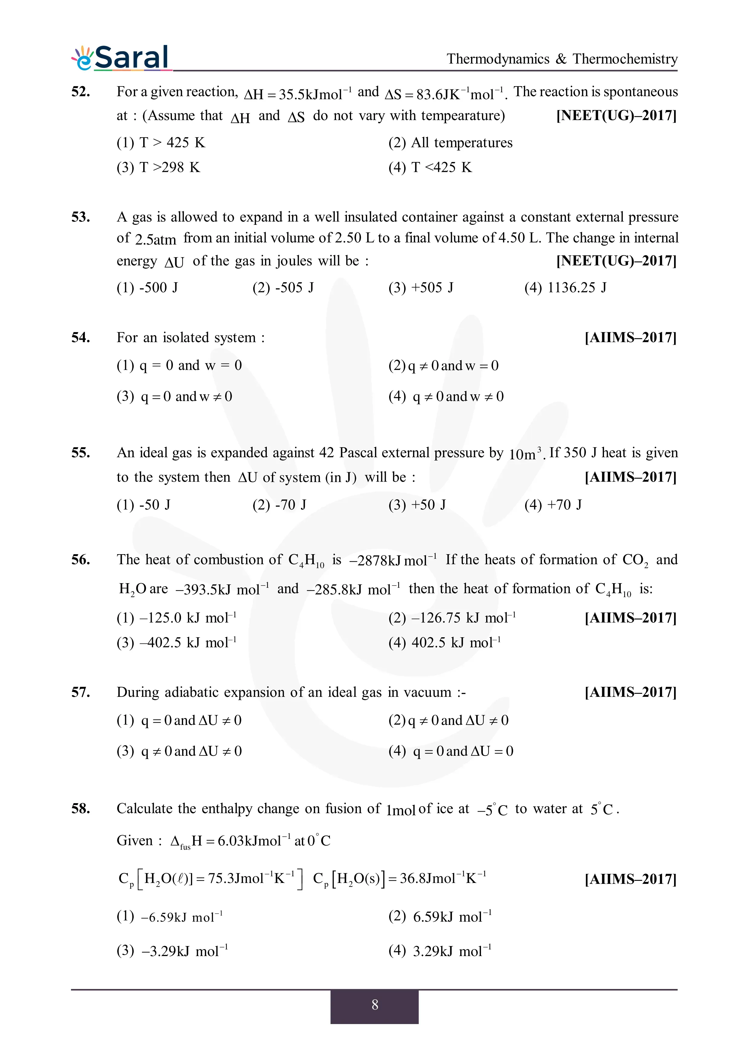 Thermodynamics PYQ