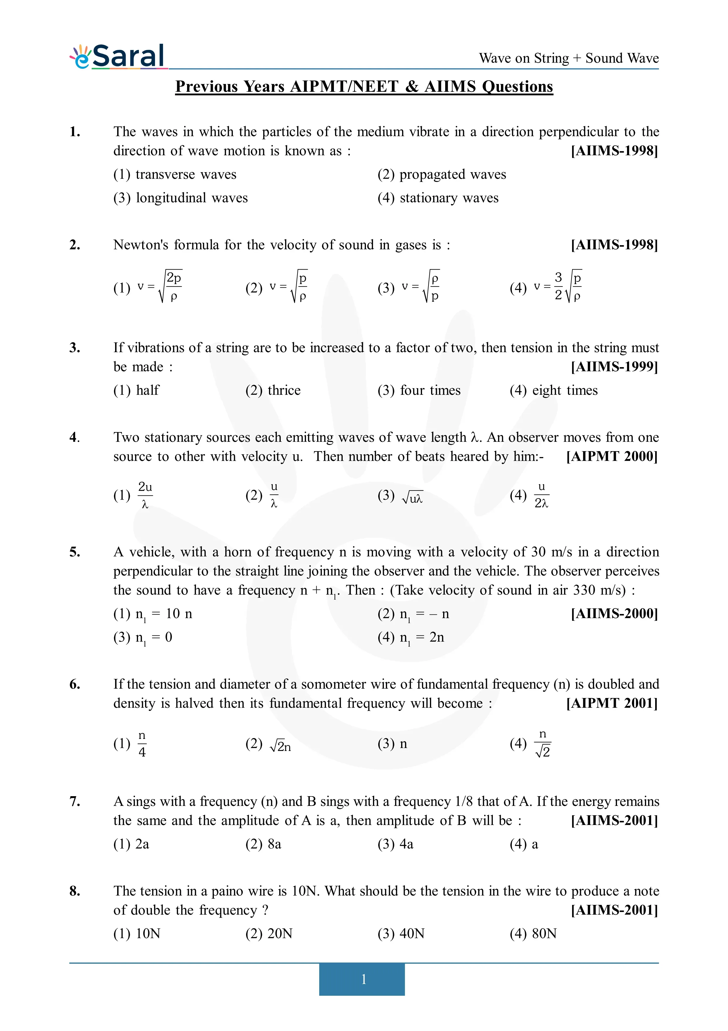 NEET PYQ with Solutions