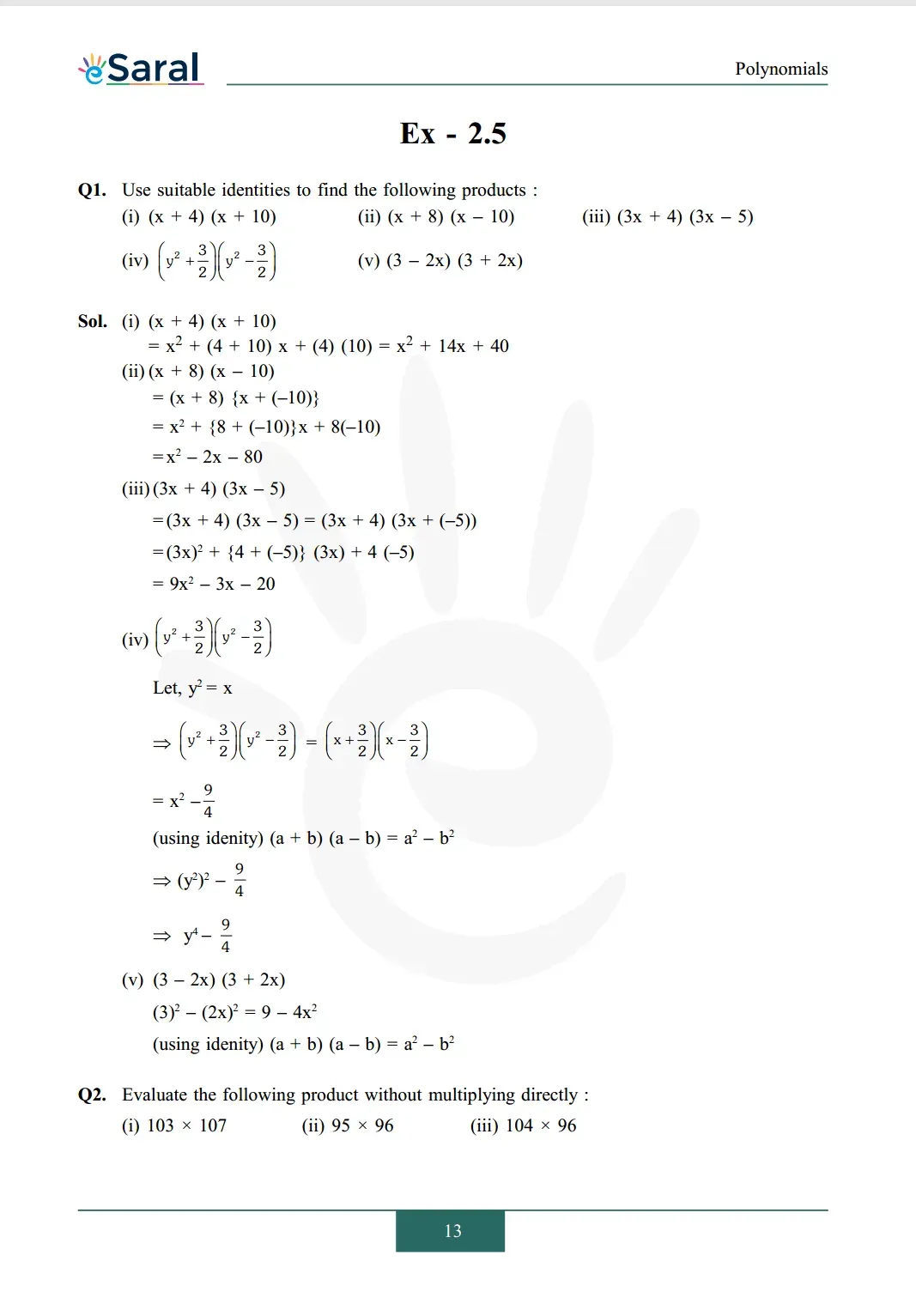 NCERT Solutions for Class 9 Maths chapter 2 Exercise 2.5 Image 1