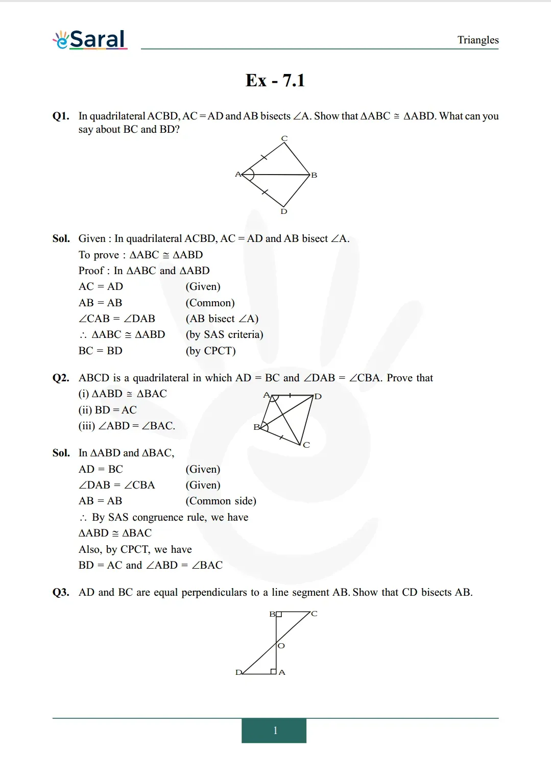 NCERT Solutions for Class 9 Maths chapter 7 Exercise 7.1 Image 1