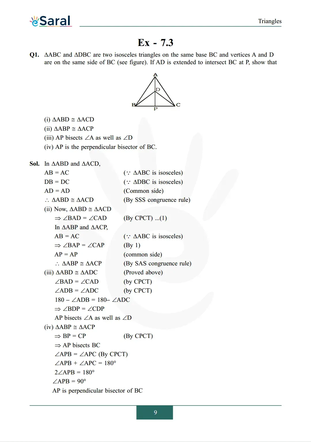 NCERT Solutions for Class 9 Maths chapter 7 Exercise 7.3 Image 1