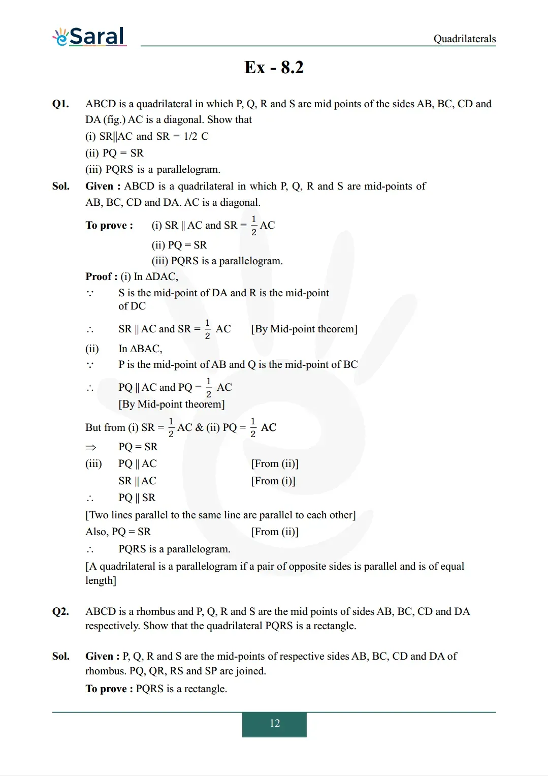 NCERT Solutions for Class 9 Maths chapter 8 Exercise 8.2 Image 1