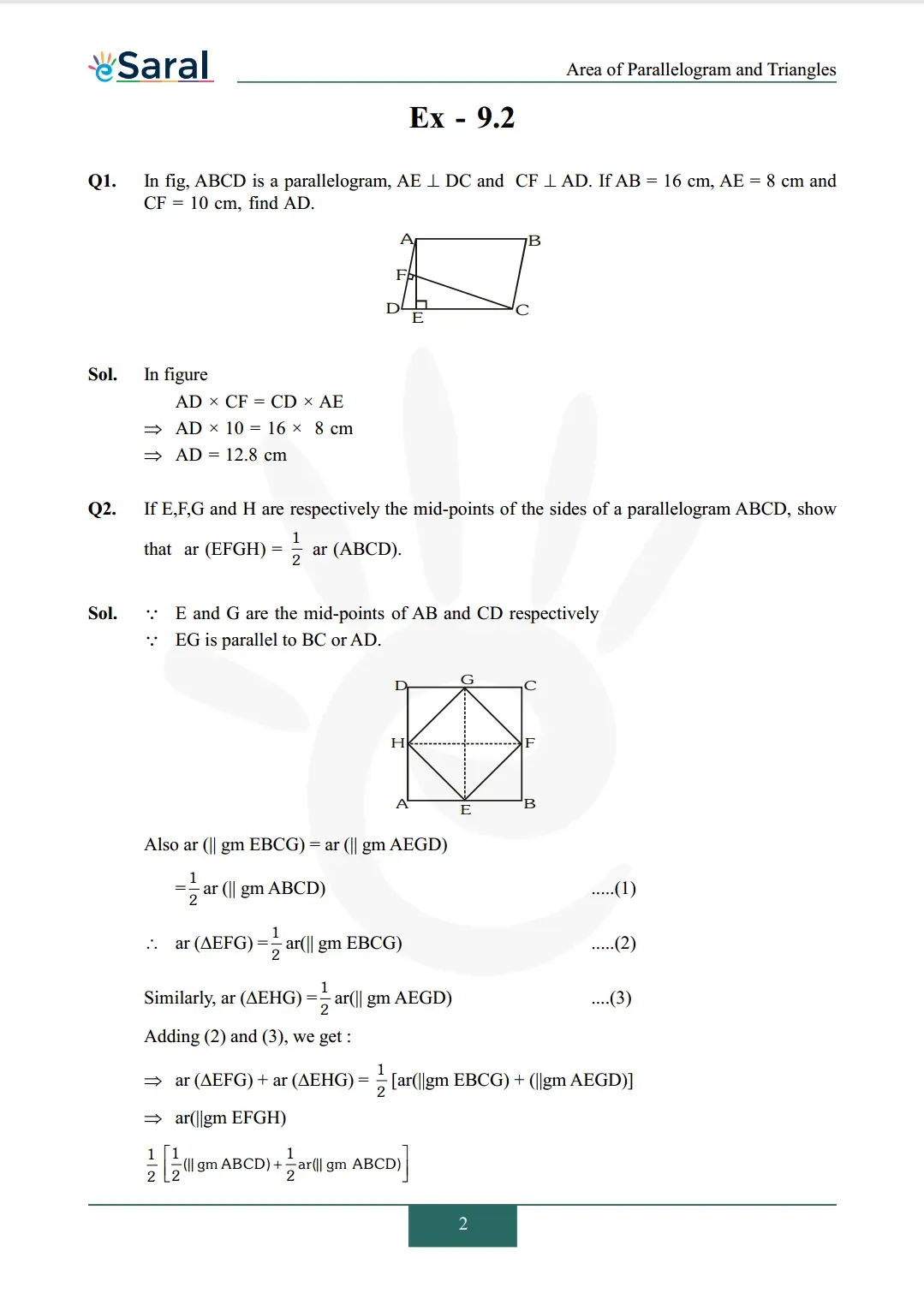 NCERT Solutions for Class 9 Maths chapter 9 Exercise 9.2 Image 1