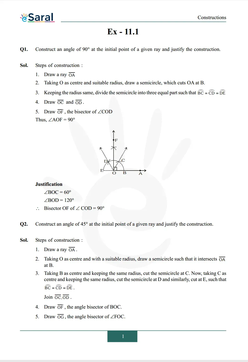NCERT Solutions for Class 9 Maths chapter 11 Exercise 11.1 Image 1