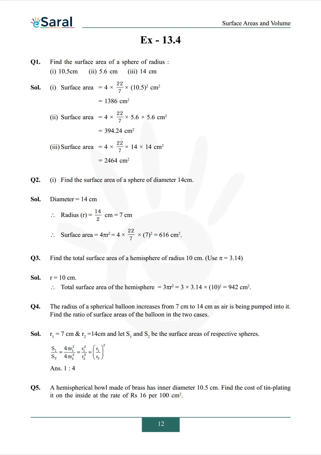 NCERT Solutions for Class 9 Maths chapter 13 Exercise 13.4 Image 1