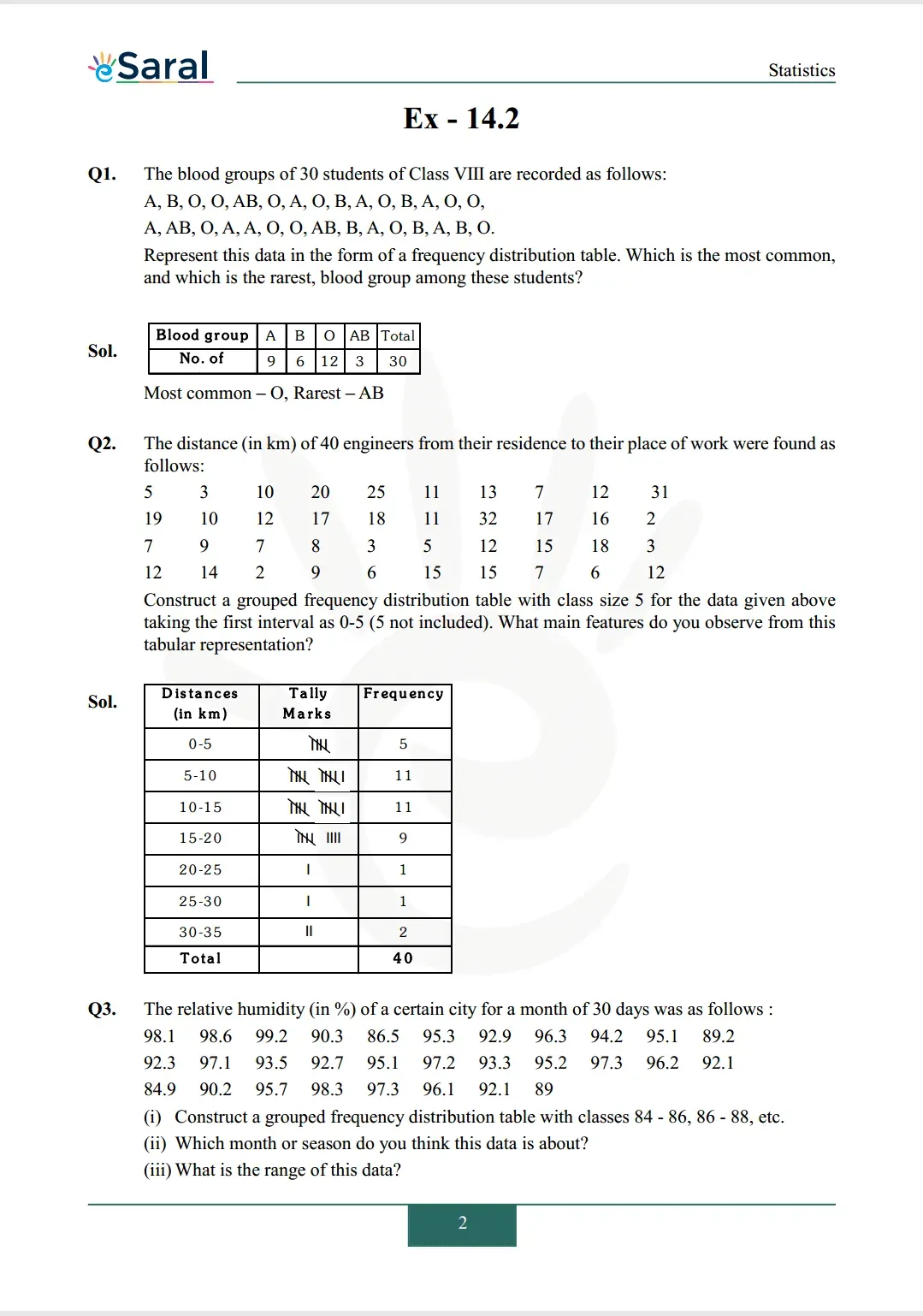 NCERT Solutions for Class 9 Maths chapter 14 Exercise 14.2 Image 1