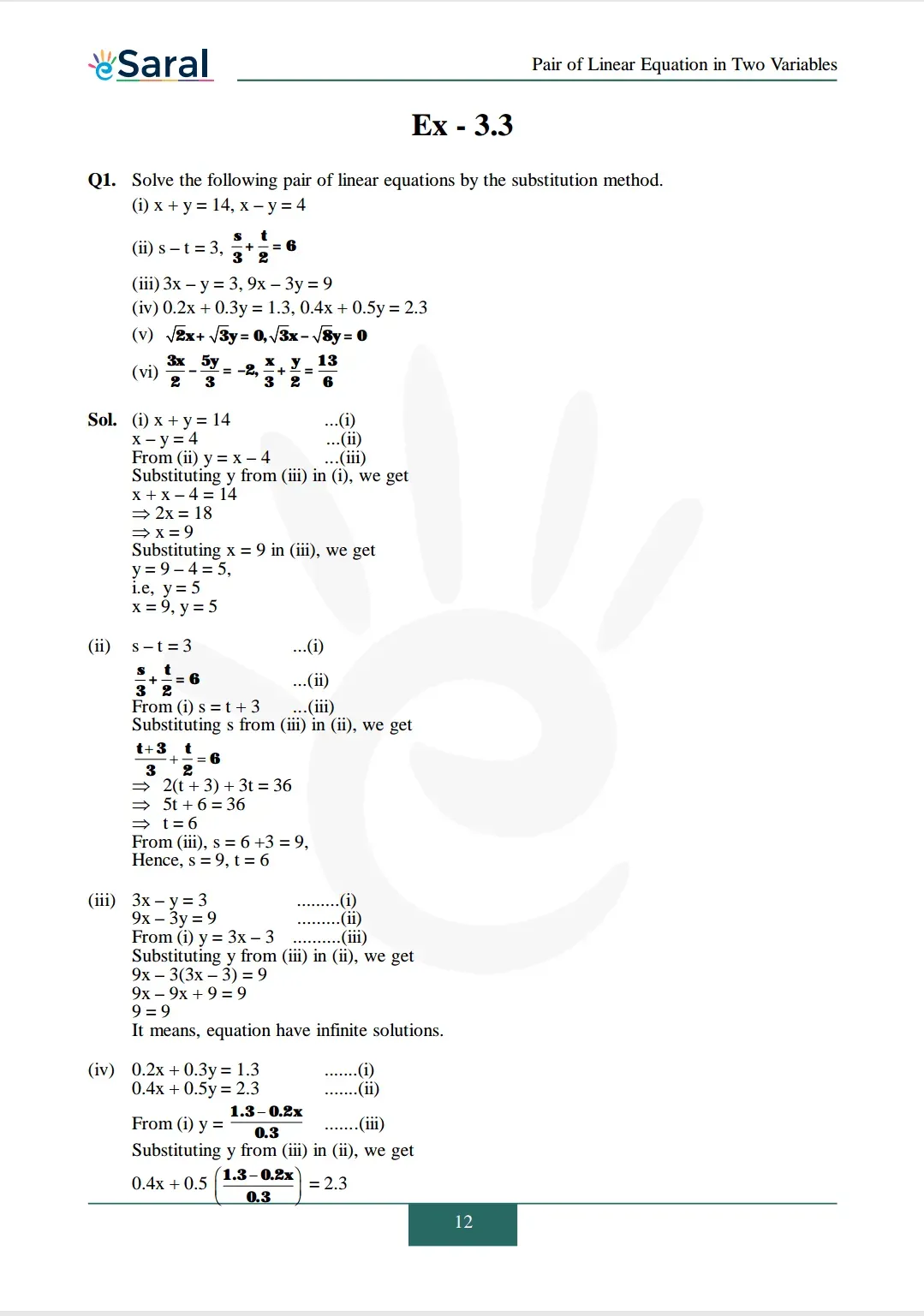 NCERT Solutions for Class 10 Maths chapter 3 Exercise 3.3 Image 1