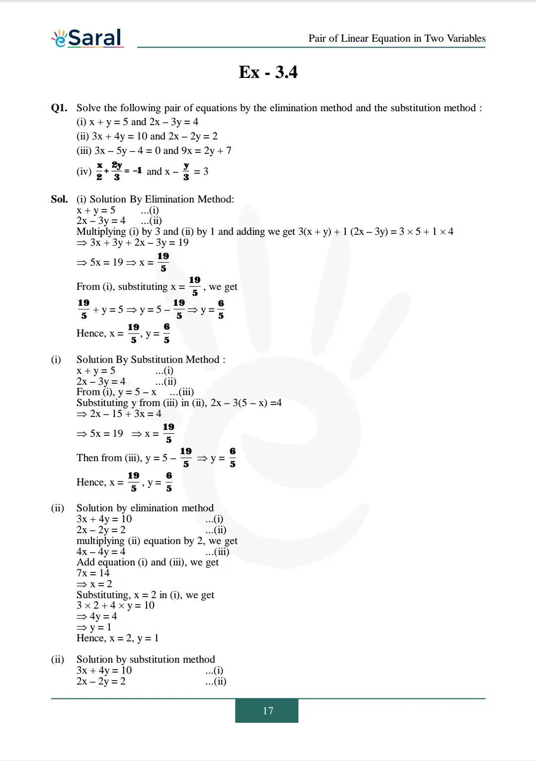 NCERT Solutions for Class 10 Maths chapter 3 Exercise 3.4 Image 1