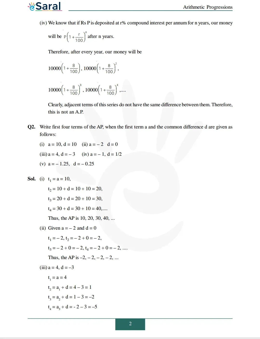 Class 10 Maths Chapter 5 exercise 5.1 solutions Image 2