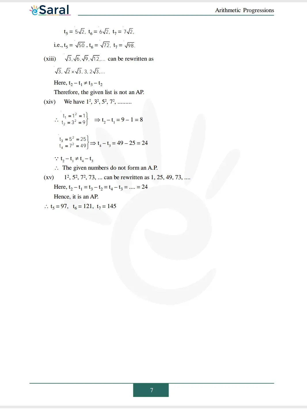 Class 10 Maths Chapter 5 exercise 5.1 solutions Image 7