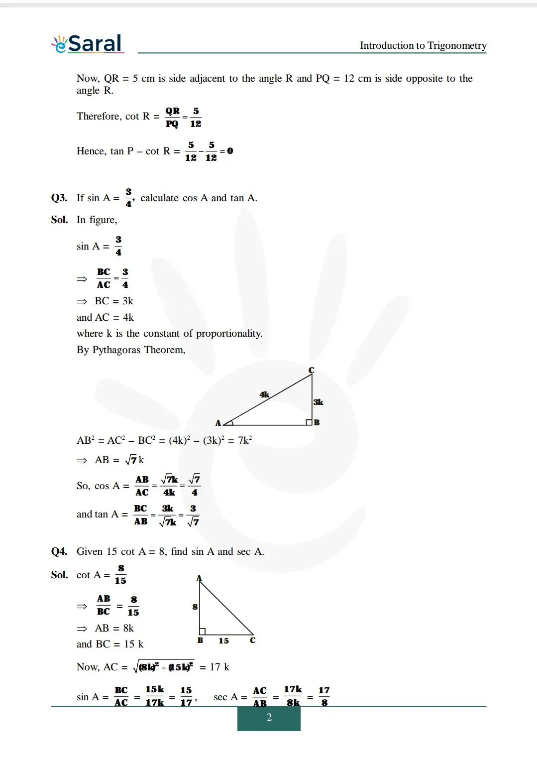 Class 10 Maths Chapter 8 exercise 8.1 solutions image 2