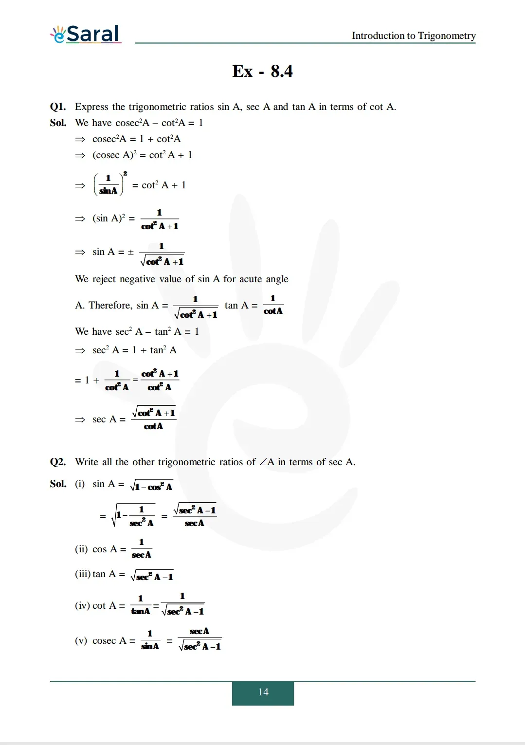 NCERT Solutions for Class 10 Maths chapter 8 Exercise 8.4 image 1