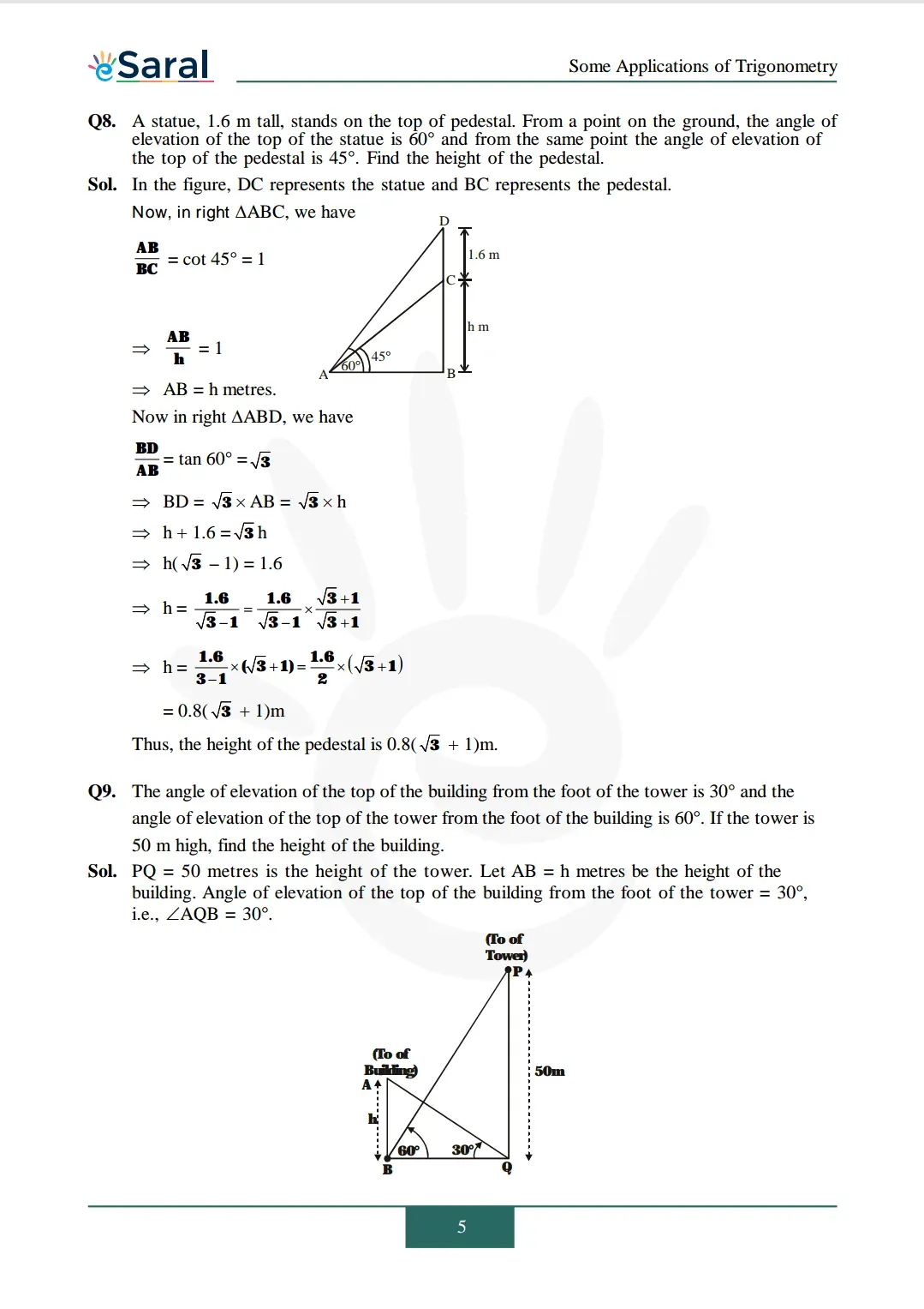 Class 10 Maths Chapter 9 exercise 9.1 solutions image 5