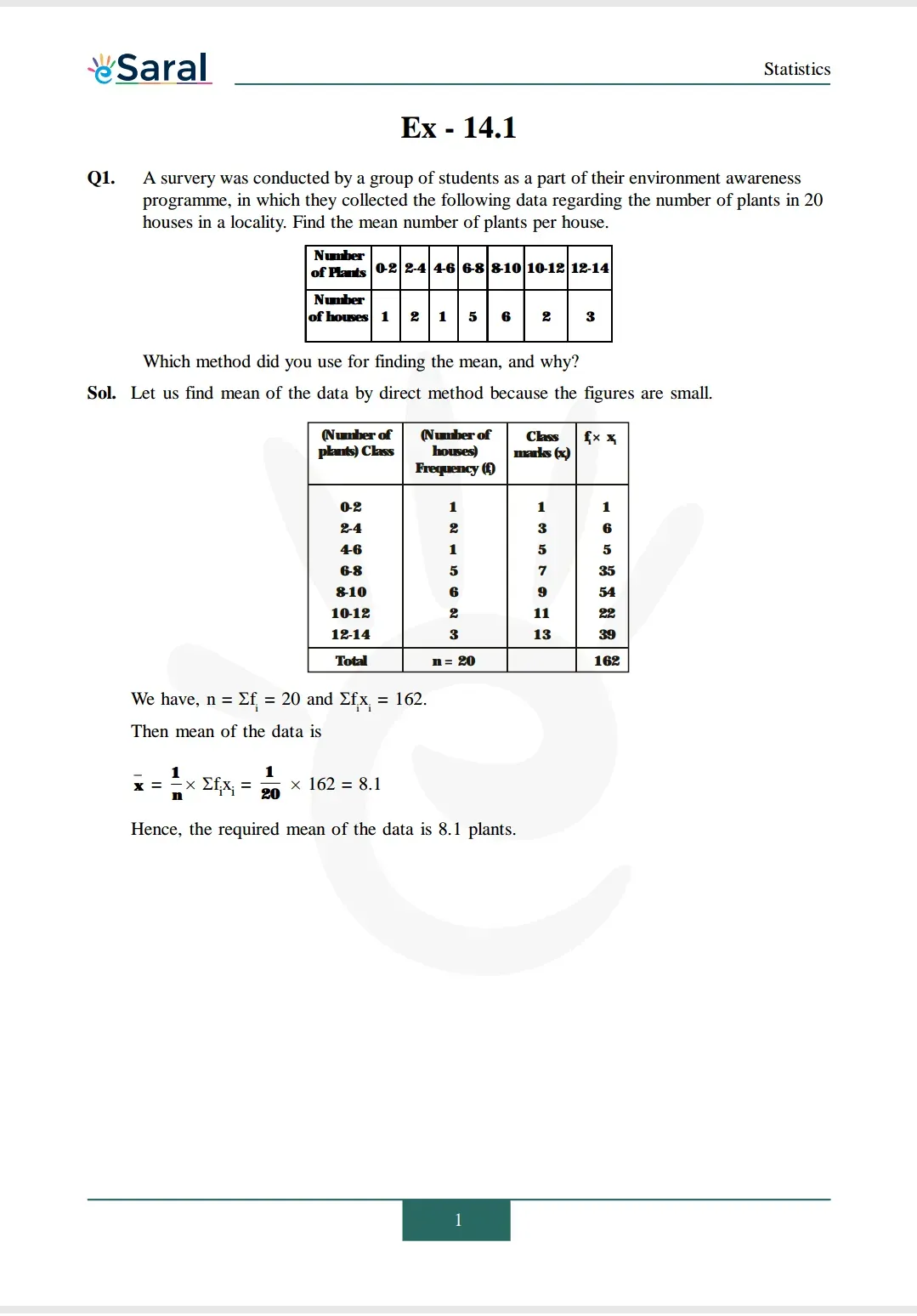 NCERT Solutions for Class 10 Maths chapter 14 Exercise 14.1 Image 1