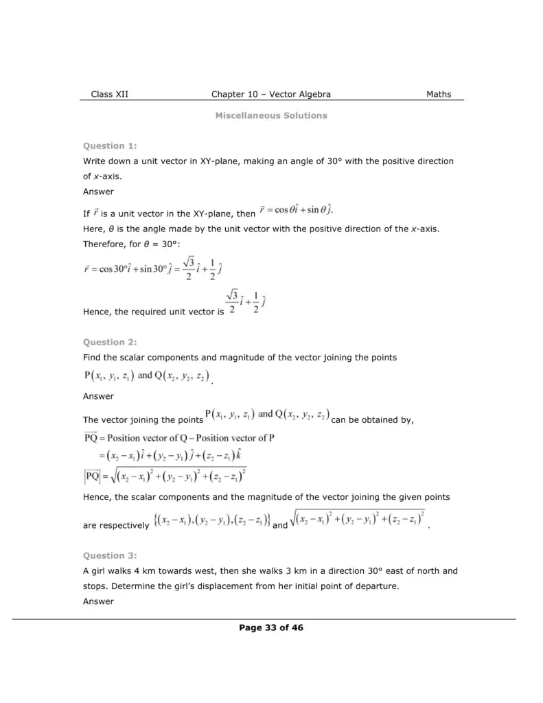 NCERT Solutions For Class 12 Maths Chapter 10 Miscellaneous Exercise Image 1