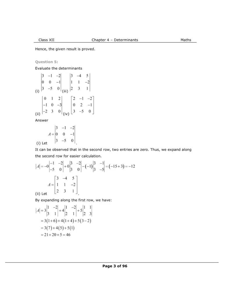 NCERT Class 12 Maths Chapter 4 Exercise 4.1 Solutions Image 3