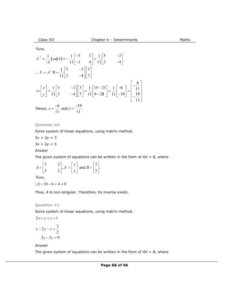 NCERT Class 12 Maths Chapter 4 Exercise 4.6 Solutions Image 8