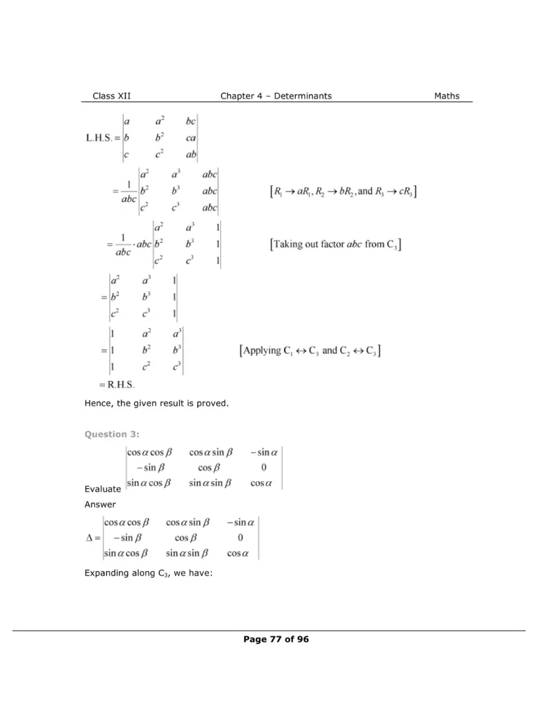 NCERT Solutions For Class 12 Maths Chapter 4 Miscellaneous Exercise Image 2