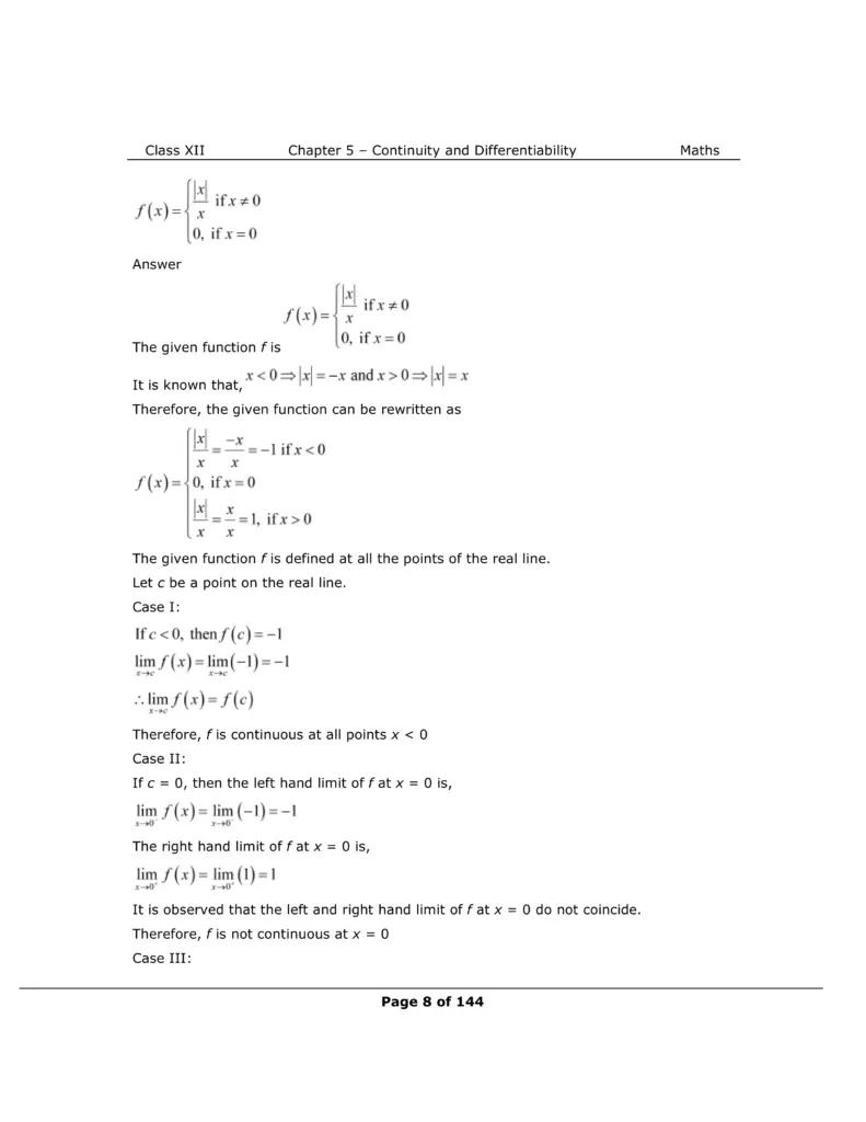 NCERT Class 12 Maths Chapter 5 Exercise 5.1 Solutions Image 8