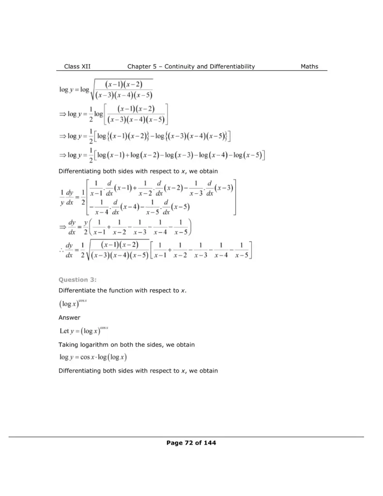 NCERT Class 12 Maths Chapter 5 Exercise 5.5 Solutions Image 2