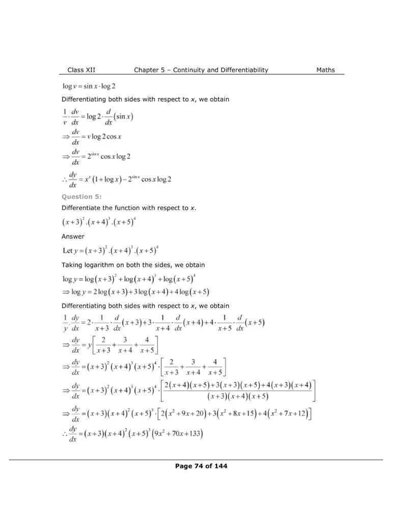 NCERT Class 12 Maths Chapter 5 Exercise 5.5 Solutions Image 4