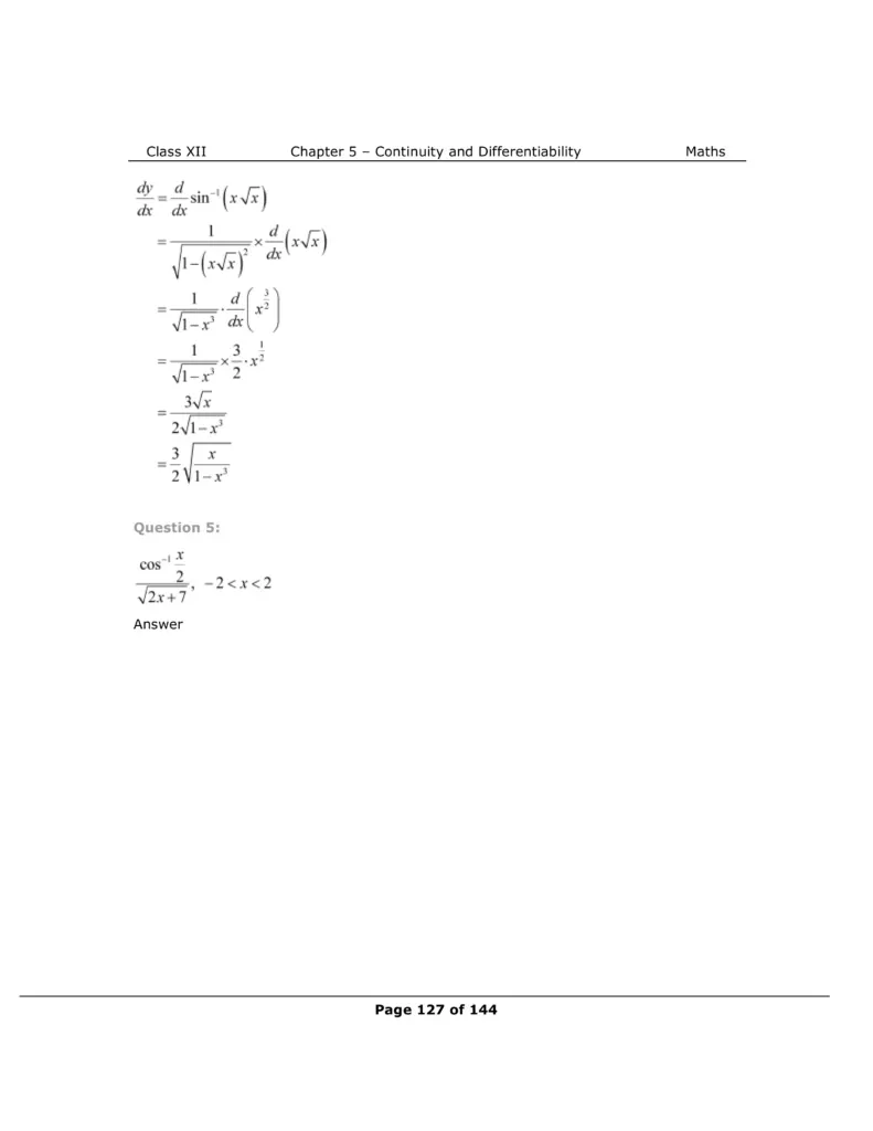 NCERT Solutions For Class 12 Maths Chapter 5 Miscellaneous Exercise Image 3