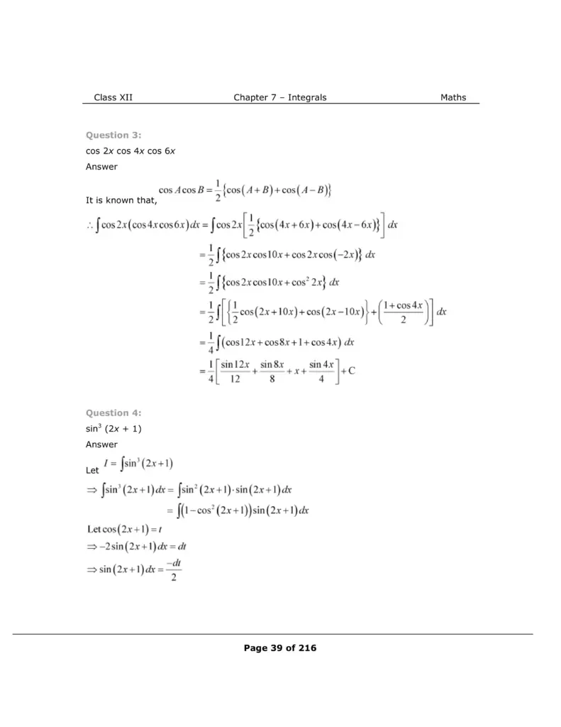 NCERT Class 12 Maths Chapter 7 Exercise 7.3 Solutions Image 2