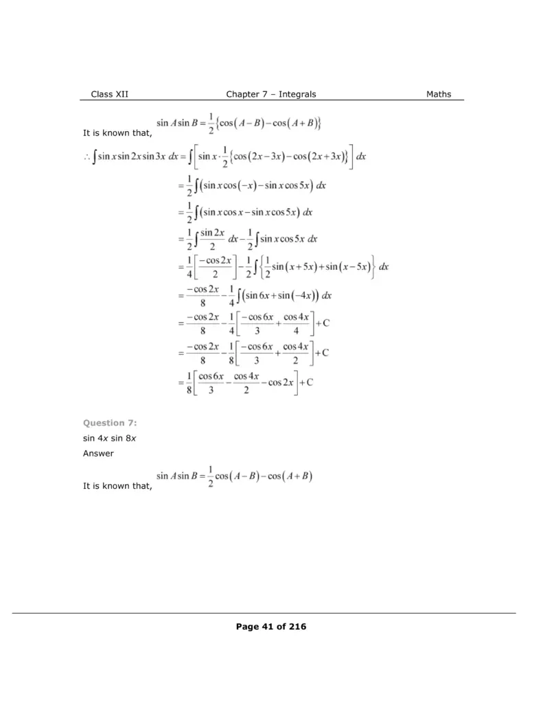 NCERT Class 12 Maths Chapter 7 Exercise 7.3 Solutions Image 4