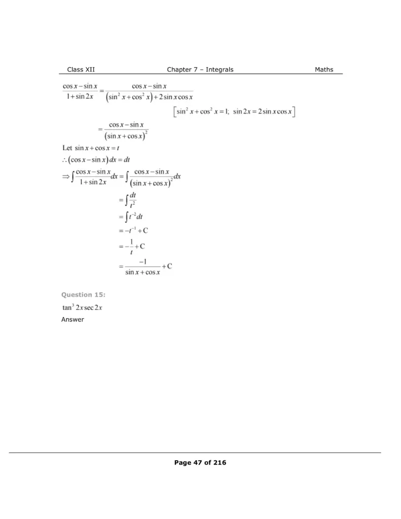 NCERT Class 12 Maths Chapter 7 Exercise 7.3 Solutions Image 10