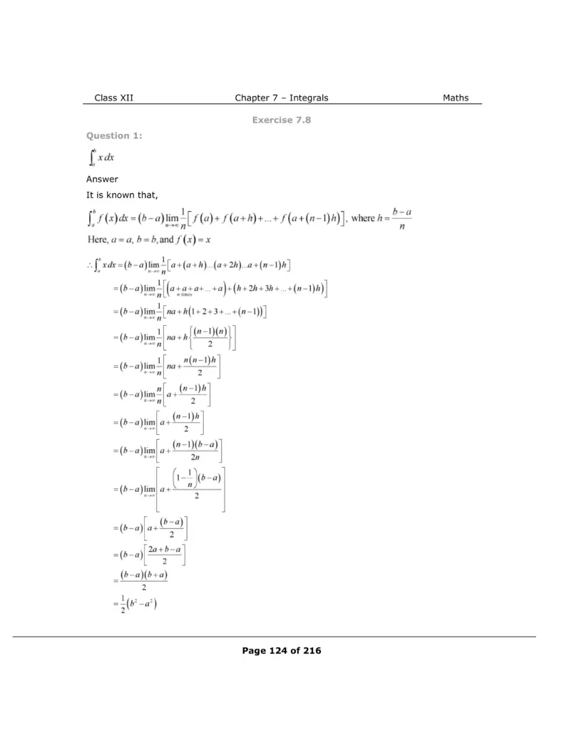 NCERT Class 12 Maths Chapter 7 Exercise 7.8 Solutions Image 1