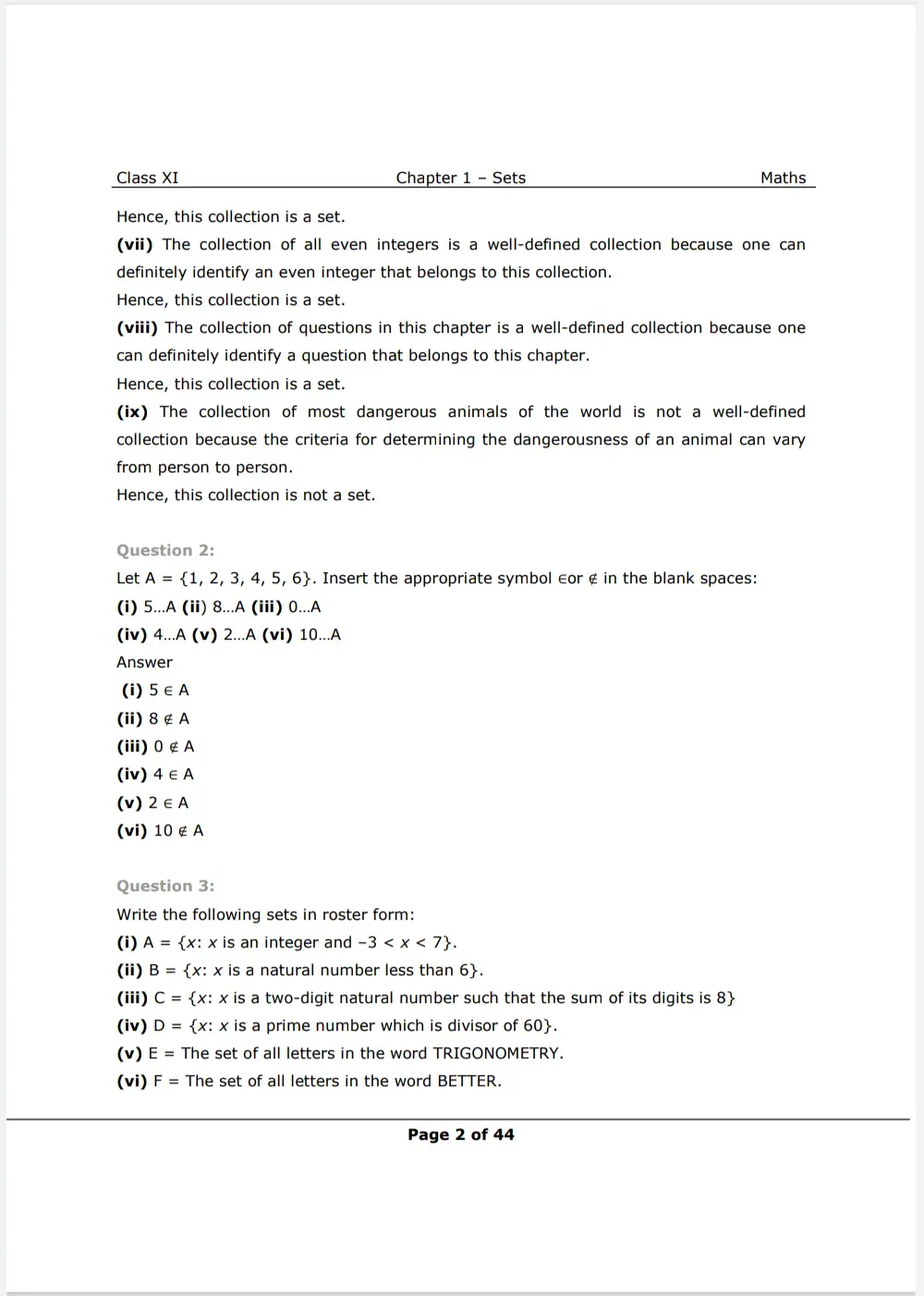 Class 11 Maths Chapter 1 Exercise 1.1 solutions Image 2