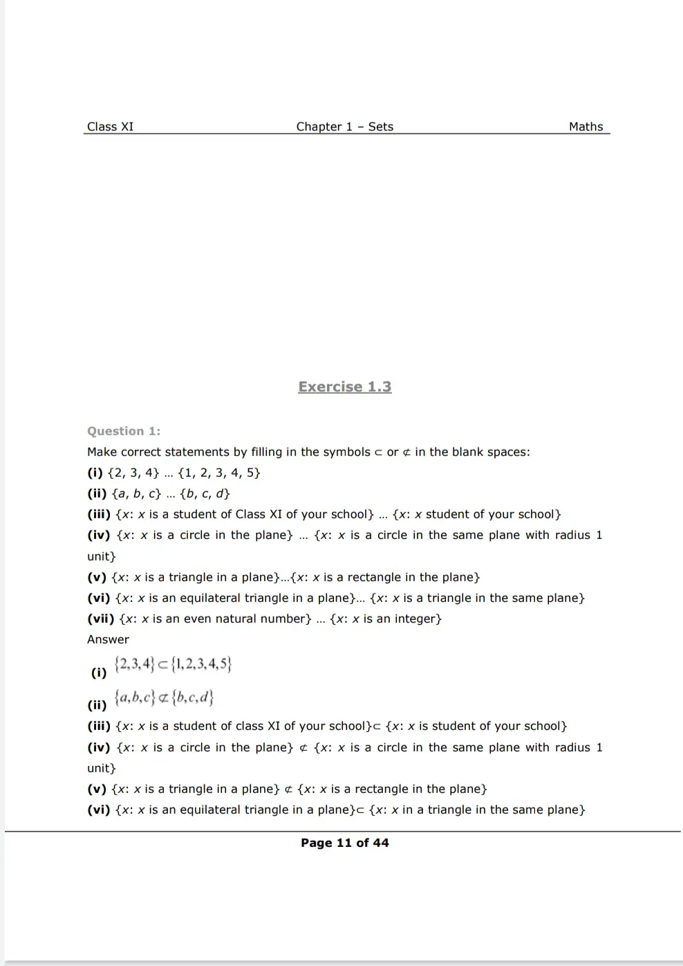 Class 11 Maths NCERT Solutions Chapter 1 Exercise 1.3 Image 1