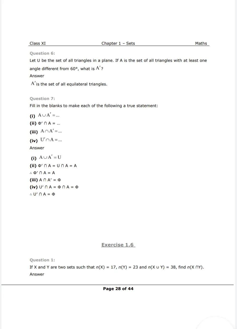 Class 11 Maths NCERT Solutions Chapter 1 Exercise 1.6 Image 1