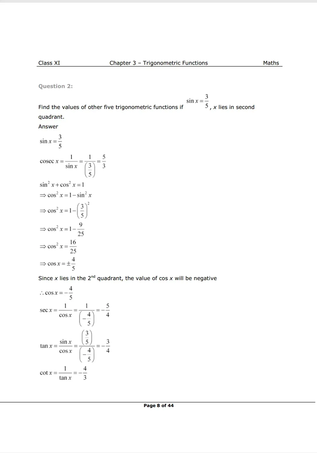 NCERT Class 11 Maths Chapter 3 Exercise 3.2 Solutions Image 2