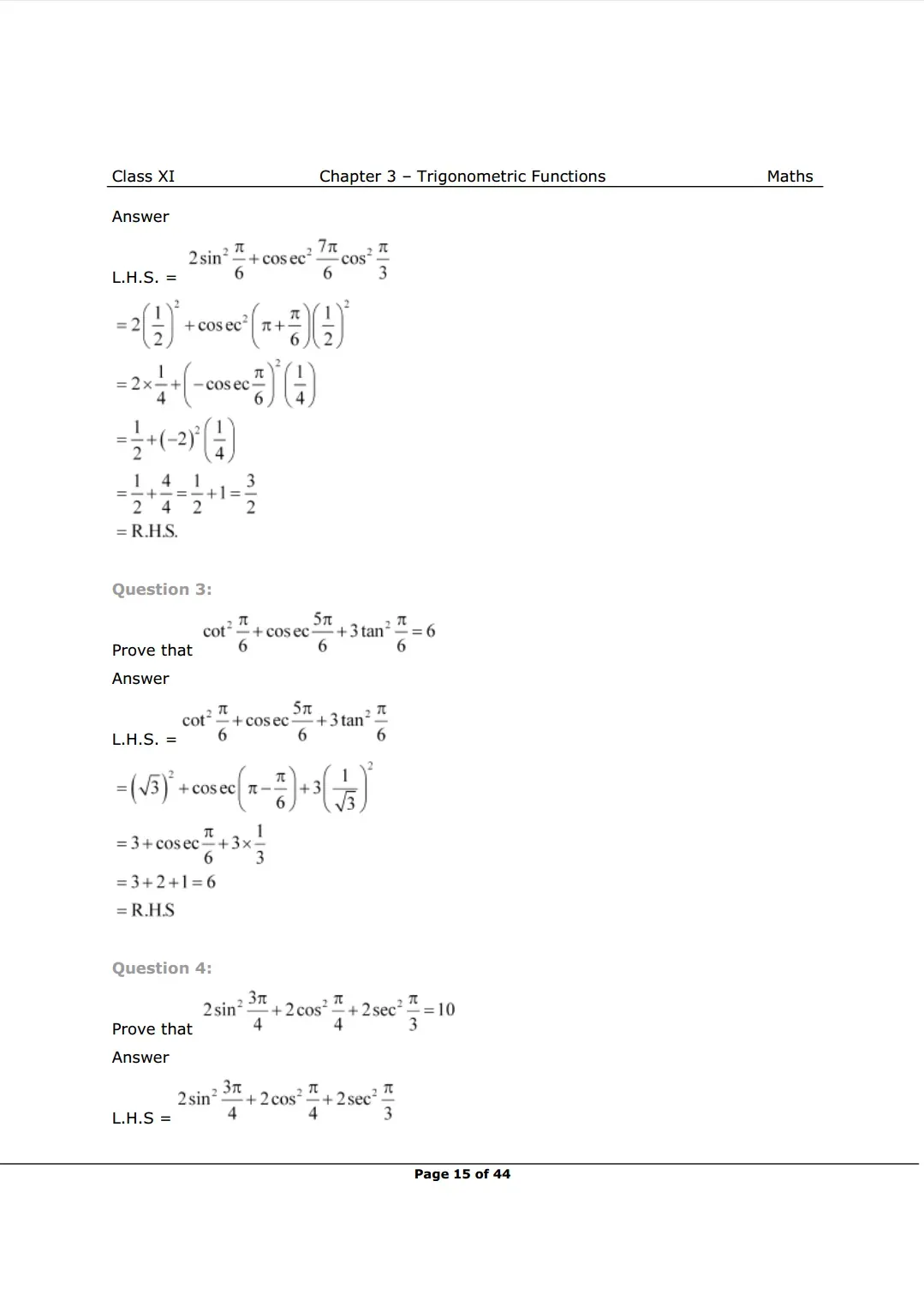 Class 11 Maths Chapter 3 Exercise 3.3 Solutions Image 2