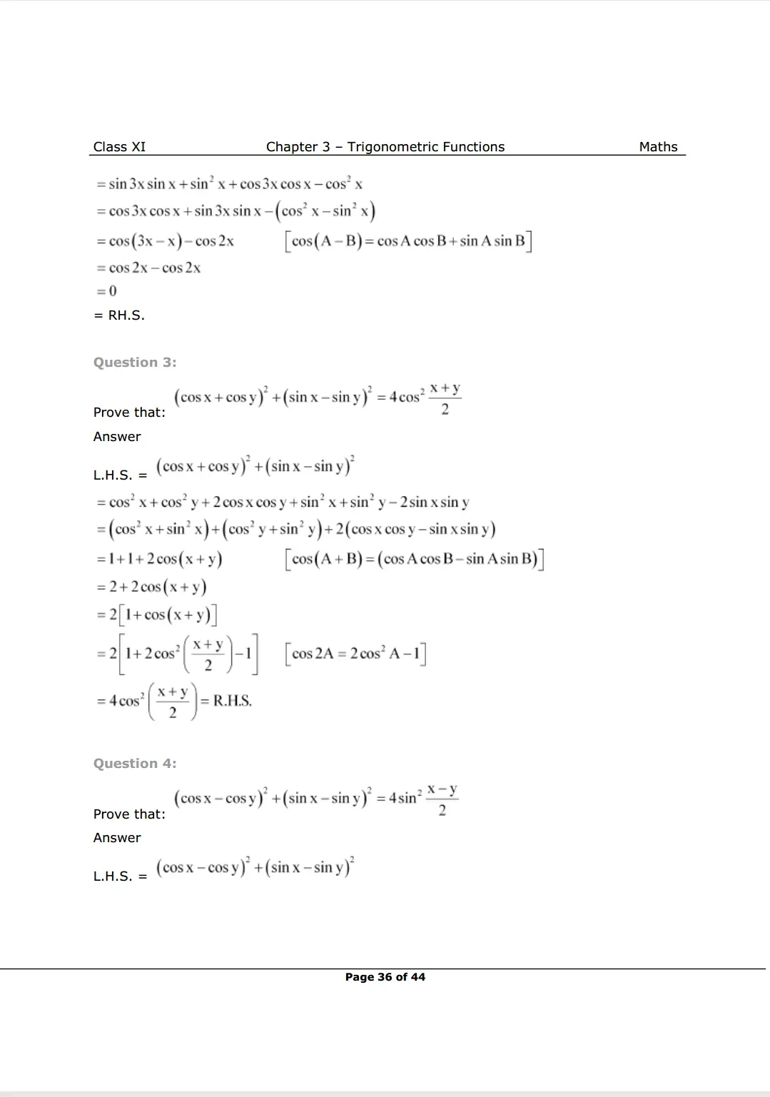Class 11 maths Chapter 3 Miscellaneous Solutions Image 2