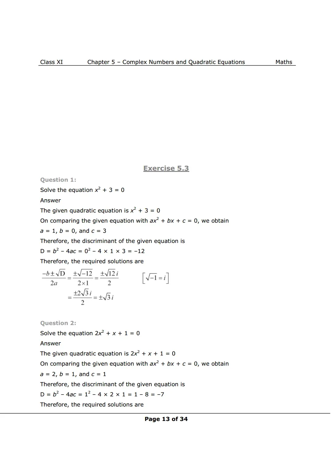 Class 11 Maths chapter 5 exercise 5.3 Solutions Image 1