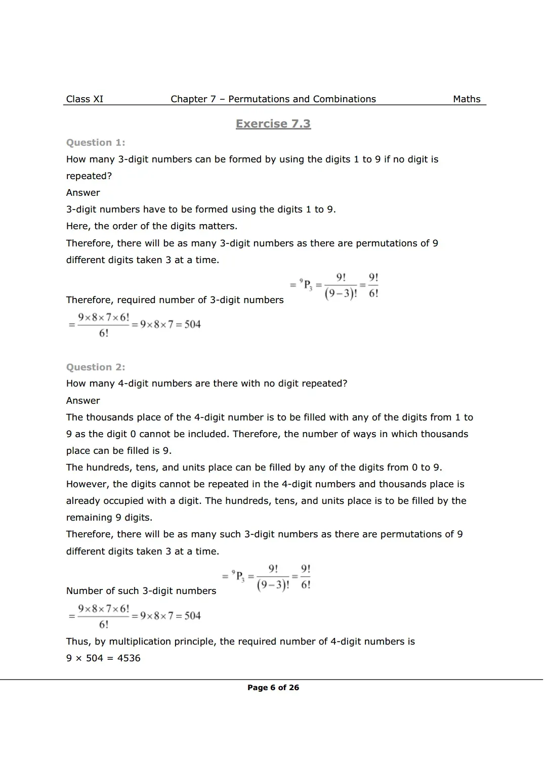 NCERT Class 11 Maths Chapter 7 Exercise 7.3 Solutions Image 1